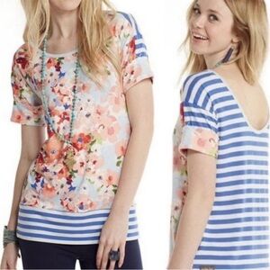 Matilda Jane Oversized Womens XS Floral and Striped Women's Tidbit Top